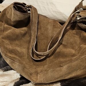 Free People Brown Suede Hobo Bag
